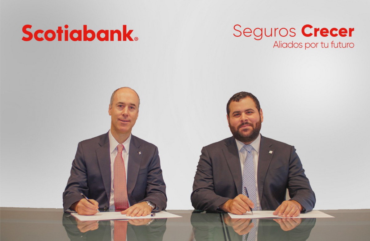 Seguros Crecer Gonzalo Parral y Heu0301ctor Rizek acuerdo Scotiabank y Crecer 