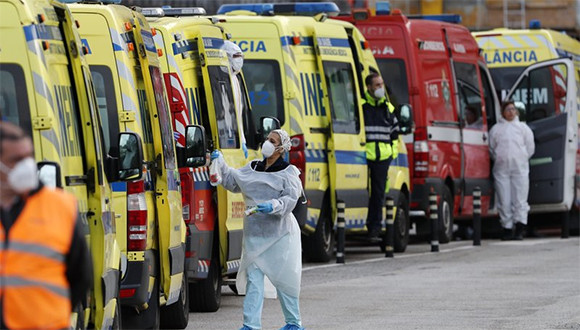 COVID ambulancias espera hospital Portugal enero 2021