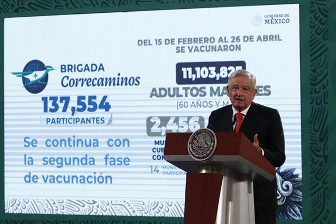 Mexico anuncia la vacunacion de adultos de 50 a 59 anos a partir de mayo